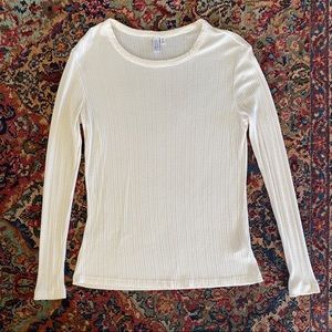 & Other Stories Ribbed White Long Sleeve